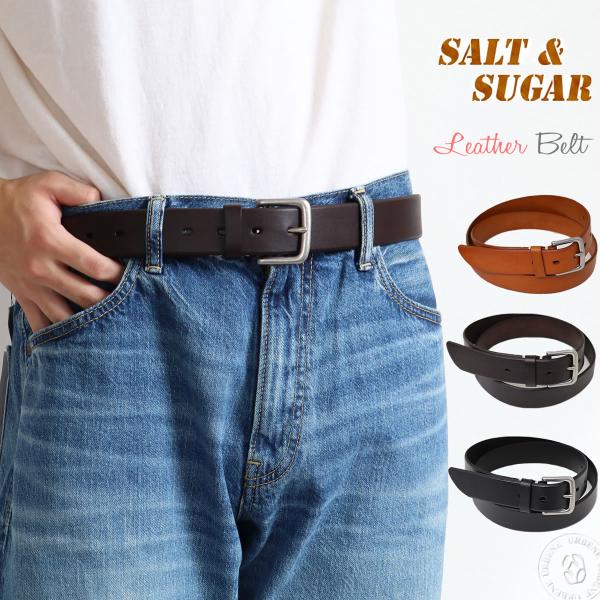 ソルト＆シュガー salt&amp;sugar PIN ピン式バックル レザー ベルト リアルレザーベルト ...