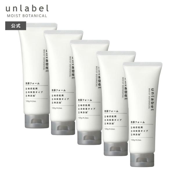 洗顔フォームR 120g × 5個セット アンレーベル モイストボタニカル 高保湿 角質ケア 毛穴ケ...