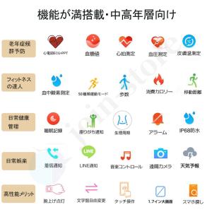 即納 スマートウォッチ 日本製 センサー 血糖...の詳細画像2