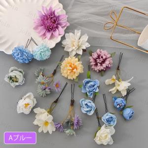 h193#髪飾り Uピン 花 当日発送 3ty...の詳細画像2