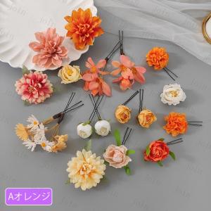 h193#髪飾り Uピン 花 当日発送 3ty...の詳細画像4