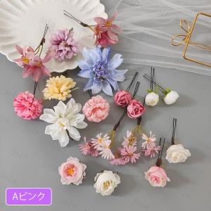 h193#髪飾り Uピン 花 当日発送 3ty...の詳細画像5