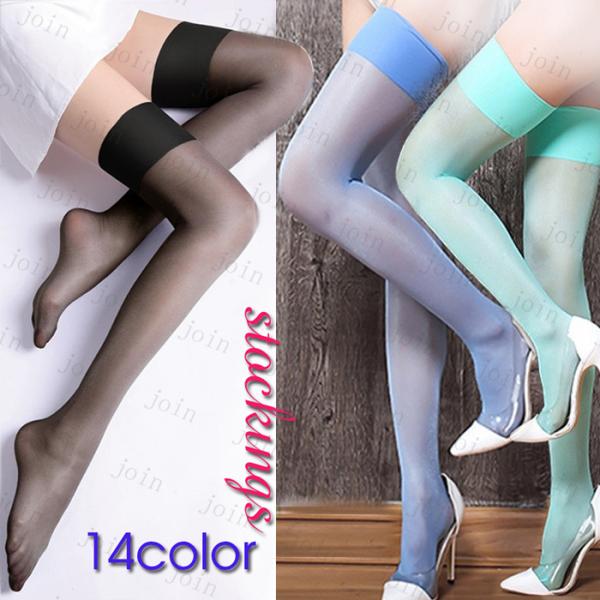 ガーターベルト用 ニーハイストッキング フリーサイズ 着圧ストッキング フリーサイズ 蛍光素材 送料...