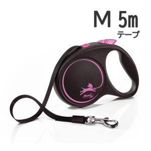 フレキシリード ブラックデザイン テープ Mサイズ 5m ピンク flexi　｜joinus-shop