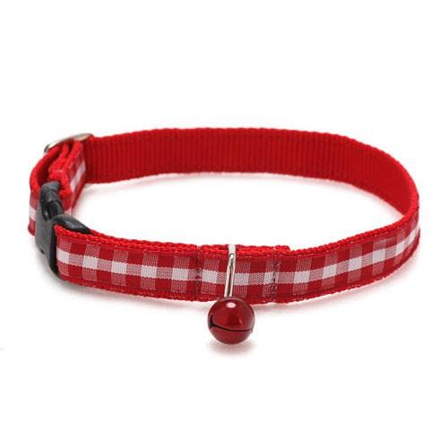 猫の暮らし キャットカラー ギンガム レッド