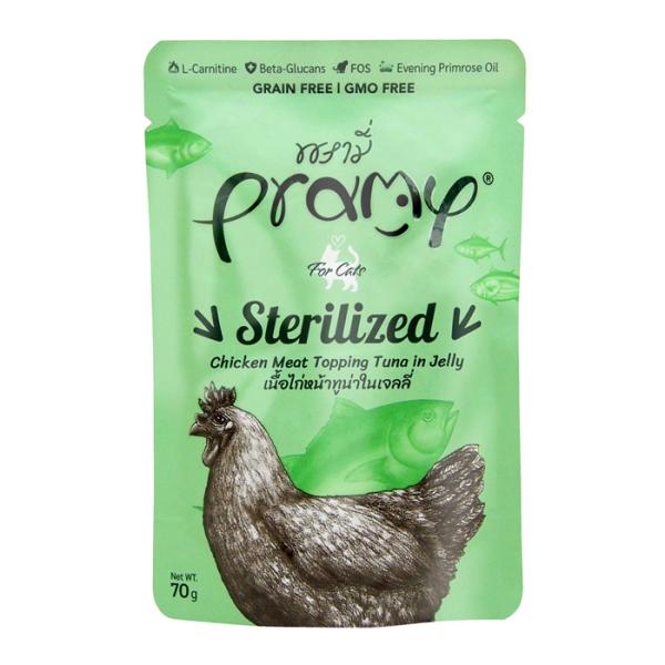 プラミー チキン・ツナゼリー ステアライズド （避妊去勢ケア） 70g キャットフード