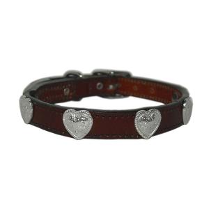 WOOFWEAR 本革首輪 1.2cm幅 スクエアターコイズ×ブラウン （レザー