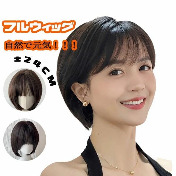 「リニューアル エアリーサイドショート」ショート ウィッグ ボブ フルウィッグ 自然 ミディアム 小...