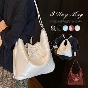 3wayバッグ トートバッグ リュック レディース ショルダーバッグ 2way 3way バッグ リュックサック 肩掛け 斜めがけ 可愛い リボン おしゃれ 通勤 通学 肩掛けバ