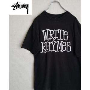 ヴィンテージ　Stussy ステューシー WRITE　RHYMES　Tシャツ　Mサイズ　ブラック｜joker-shop
