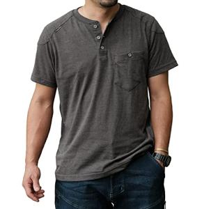 Tシャツ ヘンリー半袖Tシャツ GLADIATOR G-917 チャコール 3L