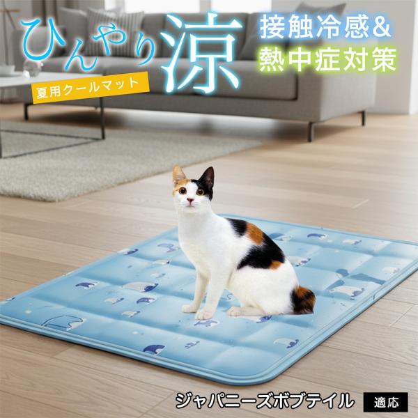 ジャパニーズボブテイル猫 ジャパボブ ペット クールマット ひんやりマット 犬 猫 夏用 冷感 ジェ...