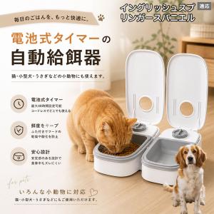 イングリッシュスプリンガースパニエル犬 自動給餌器 タイマー式 犬 猫 1食 2食 自動餌やり機 電池式 留守番 ペット 小動物