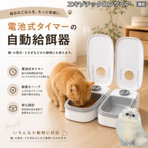 エキゾチックロングヘア猫 エキゾロン 自動給餌器 タイマー式 犬 猫 1食 2食 自動餌やり機 電池式 留守番 ペット 小動物