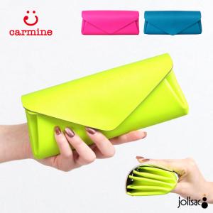 長財布 カーマイン ビビットレザー ロングウォレット VLW CARMINE 日本製 正規品 ネオンカラー お洒落 無地 イエロー ピンク ブルー 春財布 ギフト