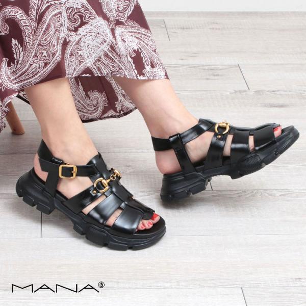 グルカサンダル MANA マナ ビット付き 552187 ブラック 正規品 人気 ソックスコーデ