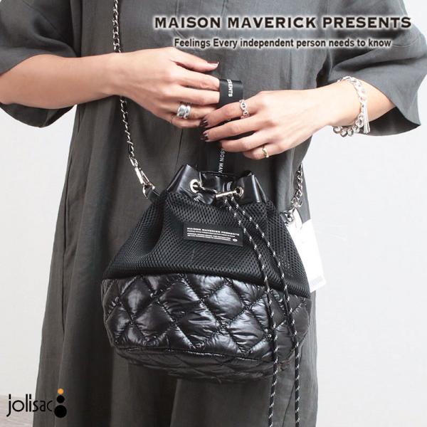 バッグ レディース メゾンマヴェリック 巾着 メッシュ ブラック MC9020 MAISON MAV...