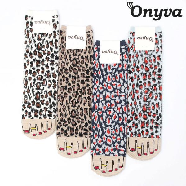 ONYVA オニヴァ ソックス レオパード ペディキュア ONV-TE19521