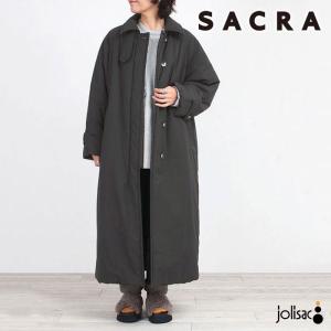 アウター SACRA サクラ パディングタフタロングコート 125601011 ロング丈 軽い ブラック 人気 マット シンプル 日本製 正規品