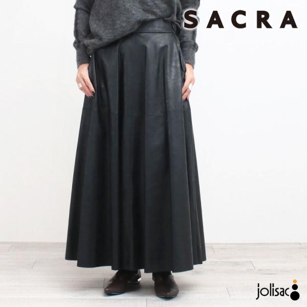 スカート マキシ丈 SACRA サクラ SYNTHETIC LEATHER エコレザー SKIRT ...