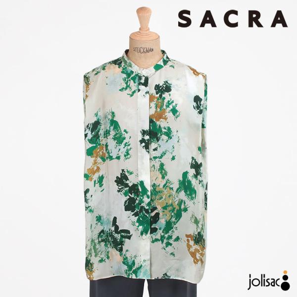 トップス レディース SACRA サクラ BLURRED FLORA TOP 126115071春の...