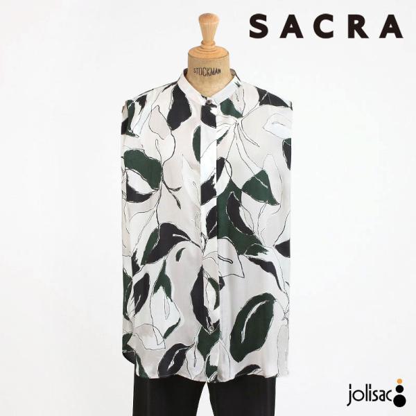 ノースリーブシャツ レディース SACRA サクラ 新作 MODERN LEAVES TOP 126...