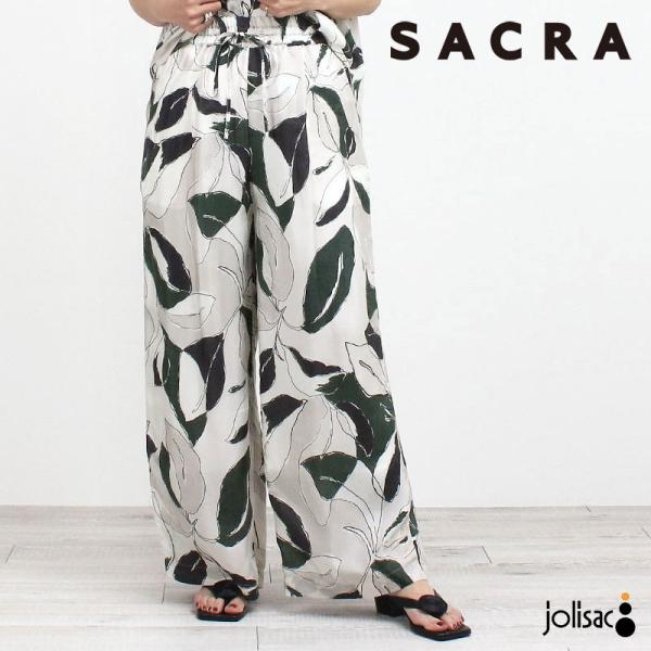 ワイドパンツ レディース SACRA サクラ 新作 MODERN LEAVES PANTS 1262...