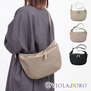 ショルダーバッグ VIOLAd'ORO ヴィオラドーロ ナイロンボディバッグ レザーストラップ V-2242