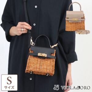 VIOLAd'ORO（ヴィオラドーロ） スプリットラタン×レザー トートバッグ