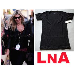 LNA エルエヌエー DEEP V-NECK T ディープVネック Tシャツ 黒 レディース こなれ感 最旬トレンド 新品！｜jollytime