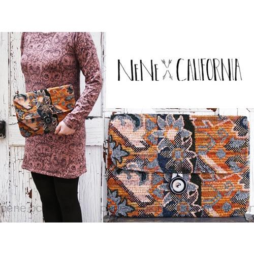 【送料無料メール便】ネネカリフォルニア クラッチバッグ ヴィンテージ ファブリックNew ANTHR...