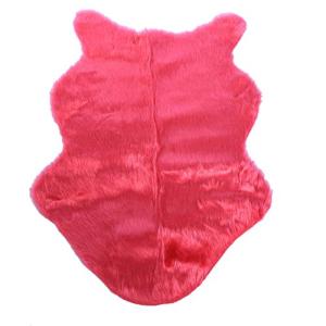 ムートンラグ - Delaman 長毛ピースラグ 人工ウール  滑り止め付き 洗える 90 x 60 cm