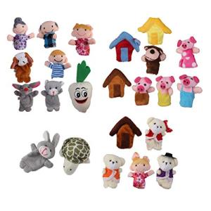 yotijar 24xフィンガーパペット三匹の子ぶたにんじんぬいぐるみベビーキッズ教育玩具