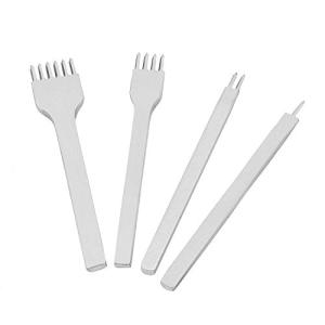 Amandakasa レザークラフト 道具 工具 4本 菱目打ち セット 4mmピッチ