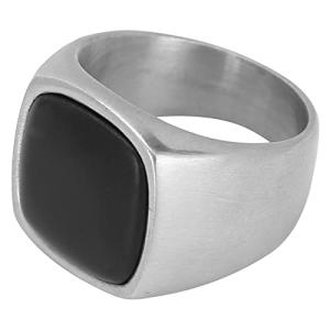 メンズリング 毎日の旅行のためのパーティーのための洗練されたパーソナライズされた耐久性のあるステンレススチールリングクラシック(スチールブラ