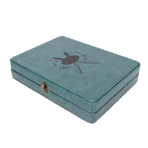 シザー収納ケース ポータブルABS +コーム用レザーバーバーオーガナイザー