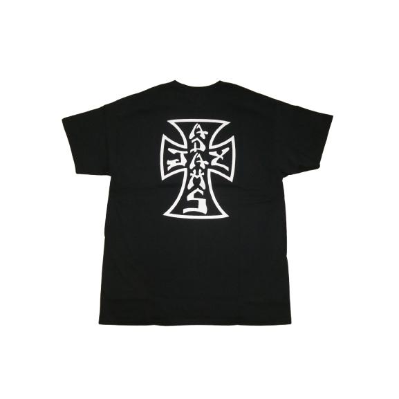 JAY ADAMS ジェイ・アダムス CROSS オリジナル クロス Tシャツ　黒x白 ブラックxホ...