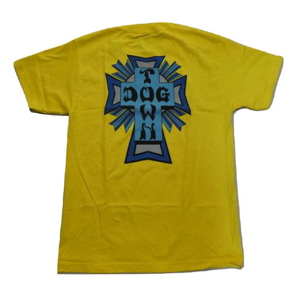 DOGTOWN ドッグタウン COLOR CROSS 定番 カラークロス Tシャツ YELLOW イ...