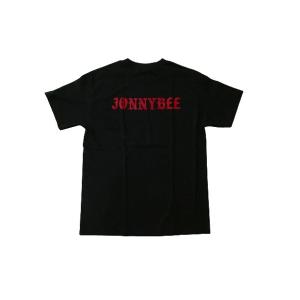 JONNY BEE　ジョニービー　21-2 OG2 オリジナル OLD ENGLISH オールドイングリッシュ バックプリント Tシャツ BLACK/RED 黒x赤 ブラック/レッド｜jonnybeeameyoko