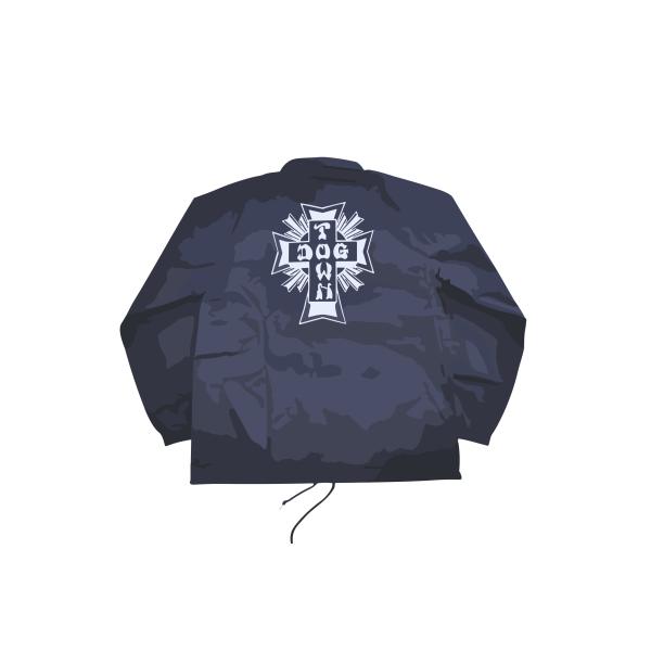 DOGTOWN　ドッグタウン　CROSS LOGO JP クロスロゴ コーチジャケット NAVY 紺...