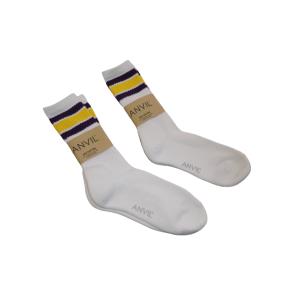 ANVIL アンビル US COTTON CREW SOCKS クルーソックス ラインソックス 2P...