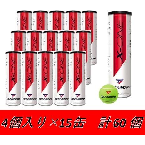【4球入りボトル×15缶セット】Tecnifibre(テクニファイバー)硬式テニスボール X-ONE...