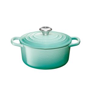 ル・クルーゼ (IH対応) シグニチャー ココット・ロンド 18cm シルバーツマミ (クールミント) Le Creuset 21177-18-496 返品種別A｜joshin