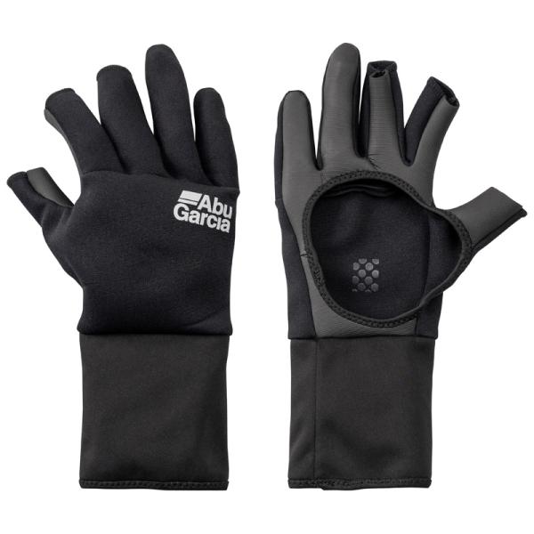 アブガルシア ロングカフスNPグローブ3フィンガーパームレス Mサイズ (ブラック)  返品種別A