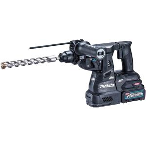 マキタ 充電式ハンマドリル 28mm 黒 (40V2.5Ahリチウムイオンバッテリ2個付き) makita 40Vmax Li-ion HR001GRDXB 返品種別B｜joshin