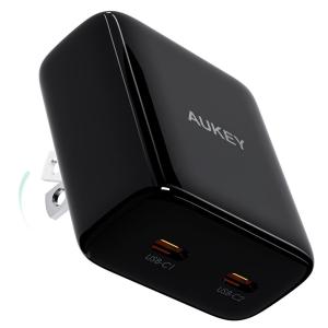 AUKEY 35W USB-C充電器 USB-C×2(ブラック) PA-U4-BK 返品種別A｜joshin