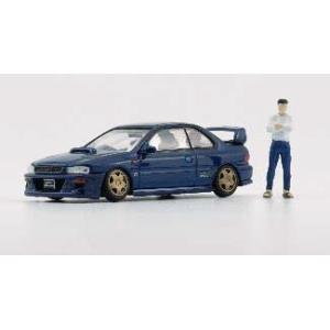 BM CREATIONS 1/ 64 スバル インプレッサ WRX GC8 TYPE-R カスタム ID ブルー(RHD) フィギュア付(64B0077)ミニカー 返品種別B｜joshin