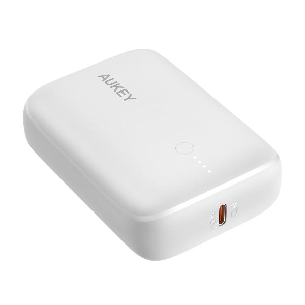 AUKEY PD対応 モバイルバッテリー 10000mAh(ホワイト) Basix Mini PB-...