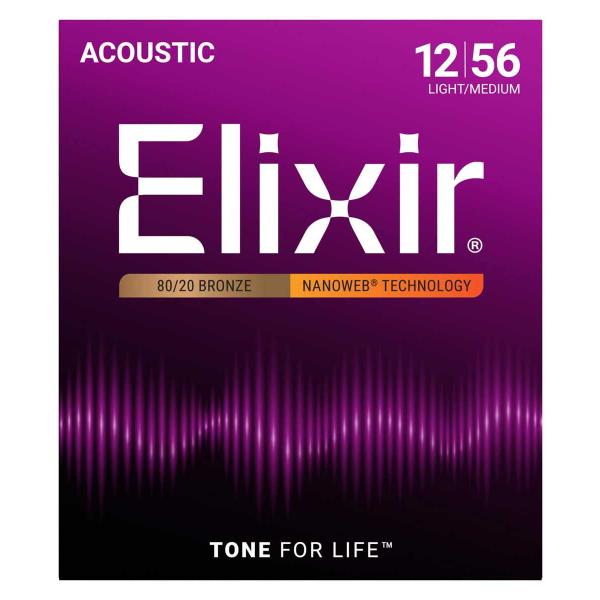 エリクサー アコースティックギター弦(.012-.056) 80/ 20ブロンズ Elixir An...