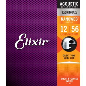エリクサー アコースティックギター弦 アンチ ラスト Elixir Anti-Rust NANOWEB Light-Medium 11077